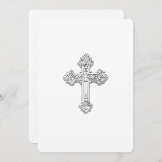 Uitnodiging tot beaptisme Silver Cross (Voorkant / Achterkant)
