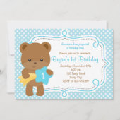 Uitnodiging tot beer (1e verjaardag / Baby shower) (Voorkant)