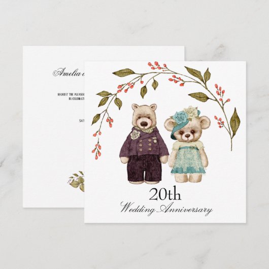 Uitnodiging tot beer  Couple Wedding Jubileum (Voorkant / Achterkant)