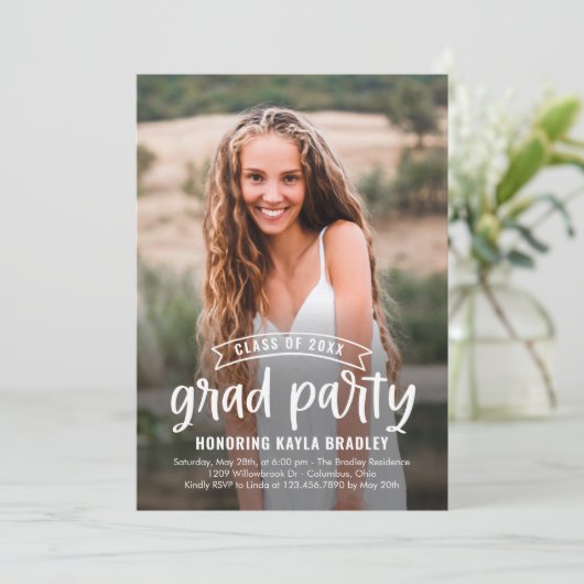 Uitnodiging tot bekendmaking Afstuderen overlay (Staand voorkant)