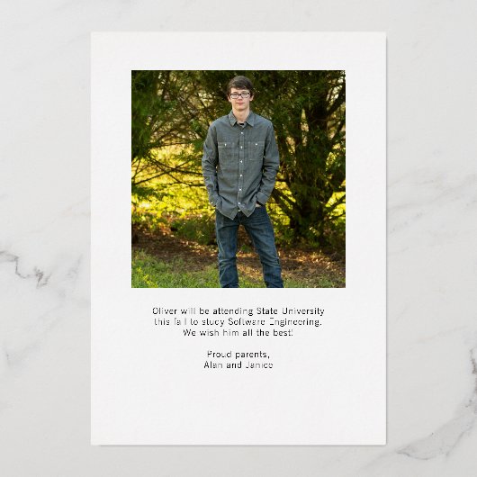 Uitnodiging tot bekendmaking Afstuderen voor Folie (Achterkant)