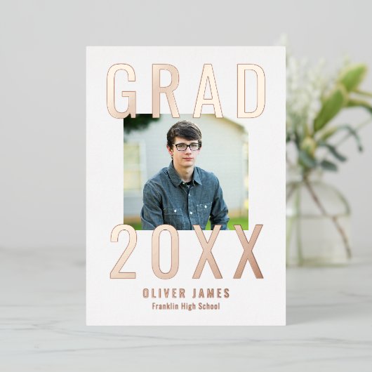 Uitnodiging tot bekendmaking Afstuderen voor Folie (Staand Voorkant)