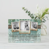 Uitnodiging tot bekendmaking Rustic Photo Afstuder (Staand voorkant)