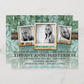 Uitnodiging tot bekendmaking Rustic Photo Afstuder (Voorkant / Achterkant)