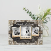 Uitnodiging tot bekendmaking Rustic Photo Afstuder (Staand voorkant)