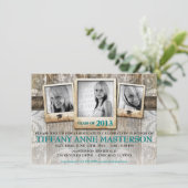 Uitnodiging tot bekendmaking Rustic Photo Afstuder (Staand voorkant)