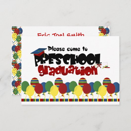 Uitnodiging tot bekendmaking van Afstuderen op voo (Voorkant / Achterkant)