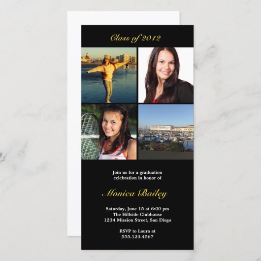 Uitnodiging tot bekendmaking van Black afbeelding  (Voorkant / Achterkant)