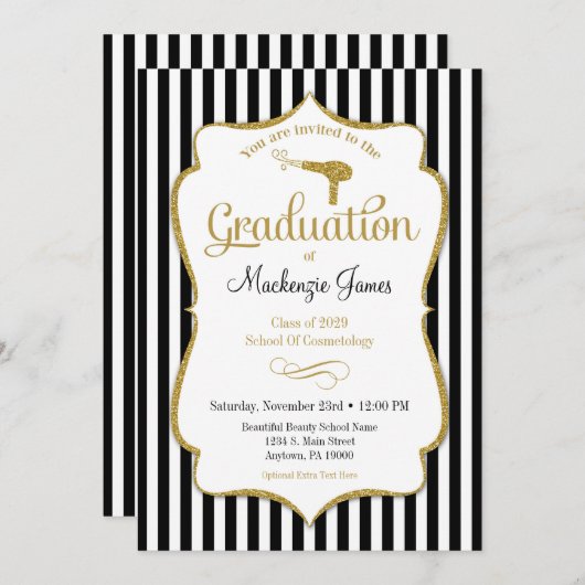 Uitnodiging tot bekendmaking van cosmetologie-Afst (Voorkant / Achterkant)