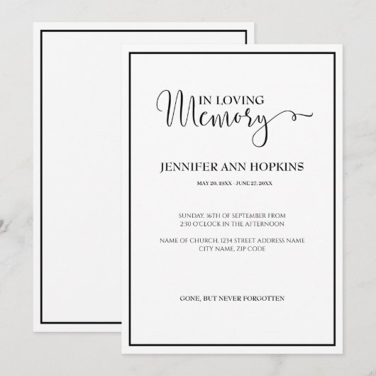 Uitnodiging tot bekendmaking van de Klassieke Memo (Voorkant / Achterkant)