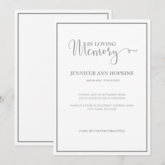 Uitnodiging tot bekendmaking van de Klassieke Memo (Voorkant / Achterkant)