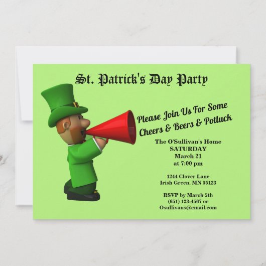 Uitnodiging tot bekendmaking van de Sint Patrick's (Voorkant)