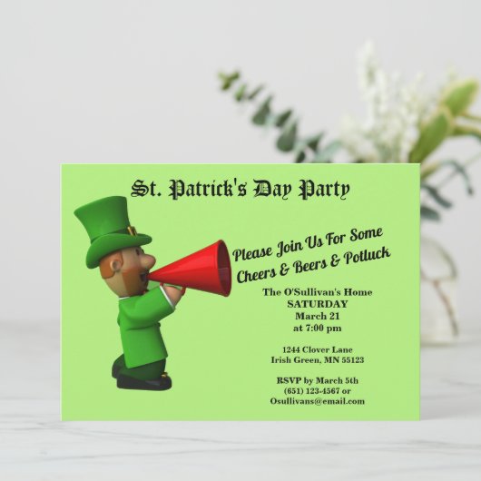 Uitnodiging tot bekendmaking van de Sint Patrick's (Staand voorkant)