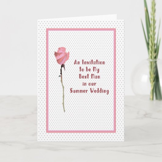 Uitnodiging tot beste man op het zomerhuwelijk (Voorkant)