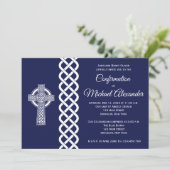 Uitnodiging tot bevestiging Keltische kruis voor j (Staand voorkant)