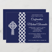 Uitnodiging tot bevestiging Keltische kruis voor j (Voorkant / Achterkant)