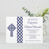 Uitnodiging tot bevestiging Keltische kruis voor j (Staand voorkant)