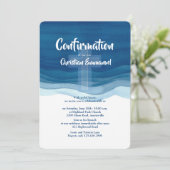 Uitnodiging tot bevestiging van blauwe golven (Staand voorkant)