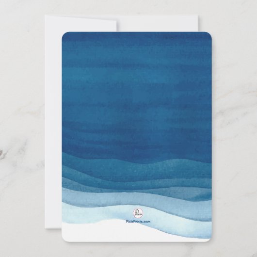 Uitnodiging tot bevestiging van blauwe golven (Achterkant)