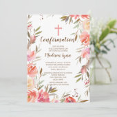  uitnodiging tot bevestiging van Floral Girls (Staand voorkant)