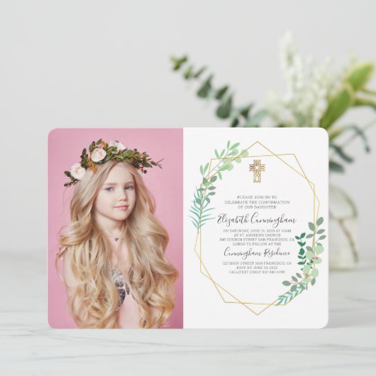 uitnodiging tot bevestiging van geometrisch geblad (Staand voorkant)