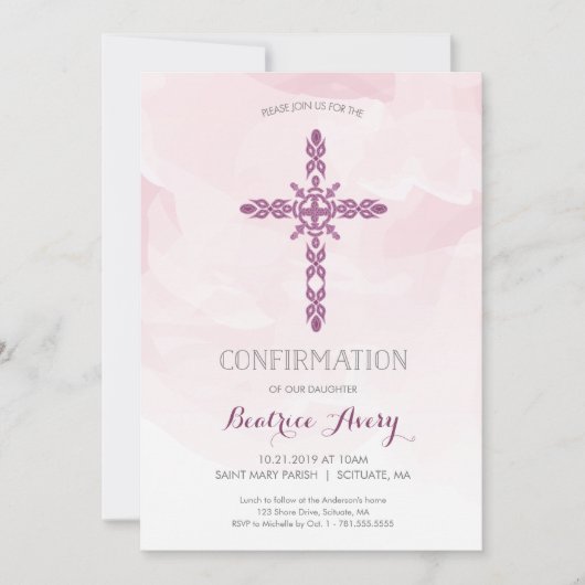 Uitnodiging tot bevestiging van meisjes, crossprom (Voorkant)