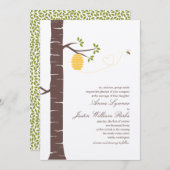 Uitnodiging tot bijenhongbruiloft (Voorkant / Achterkant)