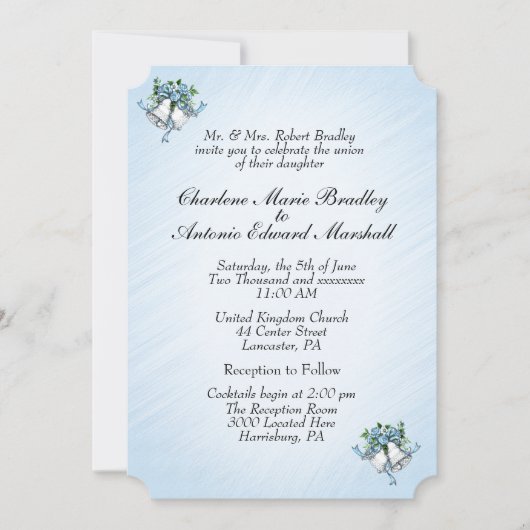 Uitnodiging tot blauwe bruiloft (Voorkant)
