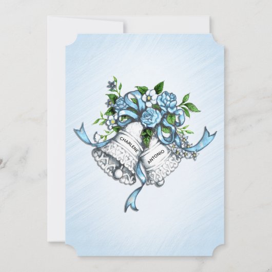 Uitnodiging tot blauwe bruiloft (Achterkant)