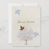 Uitnodiging tot blauwe en bruine bruiloft (Voorkant)