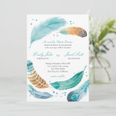 Uitnodiging tot blauwe en bruine zegels (Staand voorkant)