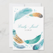 Uitnodiging tot blauwe en bruine zegels (Achterkant)