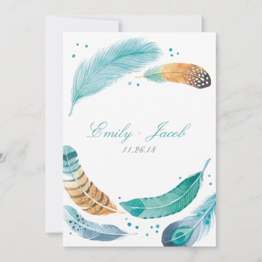 Uitnodiging tot blauwe en bruine zegels (Achterkant)