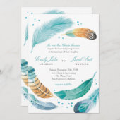 Uitnodiging tot blauwe en bruine zegels (Voorkant / Achterkant)