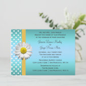 Uitnodiging tot blauwe en gele bruiloft (Staand voorkant)