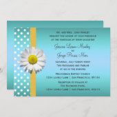 Uitnodiging tot blauwe en gele bruiloft (Voorkant / Achterkant)