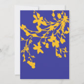 Uitnodiging tot blauwe en gele Floral Wedding (Achterkant)