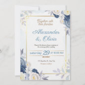 Uitnodiging tot blauwe en goudbloeding (Voorkant)