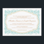 uitnodiging tot  blauwe en gouden bruiloft<br><div class="desc">Elegant en tijdloos, deze geïnspireerde uitnodiging is net zo mooi als de dag dat je ontmoette! scroldetail in caspian blauw markeert een retro puntlijst met schone en klassieke typografie. Het aanpassen sparen-de-Datum en de kaart van de Reactie zijn ook beschikbaar .Voeg een de trouwzegel van Envelopments van ons uitgebreide postage...</div>