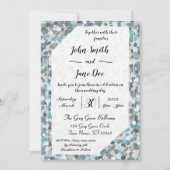 Uitnodiging tot blauwe en grijze Abstracte steenbr (Voorkant)