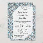 Uitnodiging tot blauwe en grijze Abstracte steenbr (Voorkant / Achterkant)