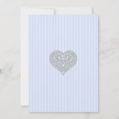 Uitnodiging tot blauwe en grijze Romantische tekst (Achterkant)