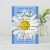 Uitnodiging tot blauwe en witte feestdag (Staand voorkant)