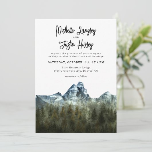 Uitnodiging tot blauwe gordijn (Staand voorkant)