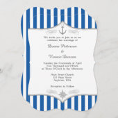 Uitnodiging tot blauwe grijze huwelijk (Voorkant / Achterkant)