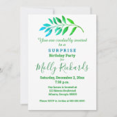 Uitnodiging tot blauwe groene olievlek voor verras (Voorkant)