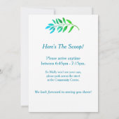 Uitnodiging tot blauwe groene olievlek voor verras (Achterkant)