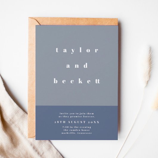 Uitnodiging tot blauwe kleurenblokkering