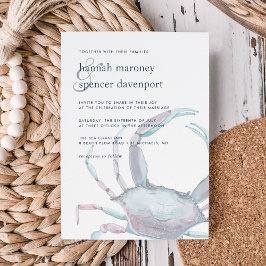 Uitnodiging tot blauwe krab bruiloft