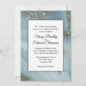 Uitnodiging tot blauwe marmer Agate Wedding (Voorkant)